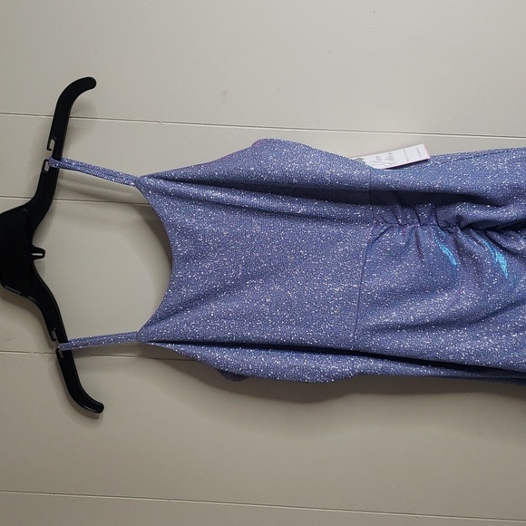 Rare Edition Perwrinkle Shimmer Ruffle Bottom Sleeveless Dress 16 - Picture 2 of 7